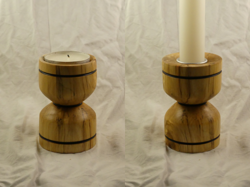 Bougeoir  et Photophore réversible - Bouleau échauffé